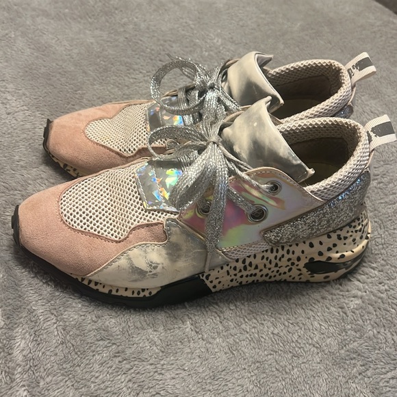 Steve Madden - J Cliff sneakers, well-worn, size 5, pink sparkle - Picture 4 of 6